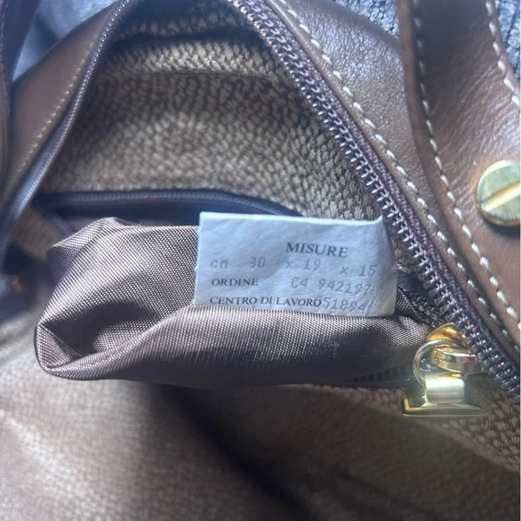 Italian Borbonese Redwall Brown Suede Top Handle Mini Satchel Bag - Excellent - Picture 13 of 15